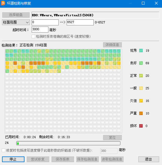 磁盤壞道檢測中