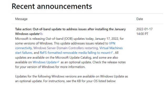 軟本月更新出錯(cuò)誤，win11/win10/ Server 等系統(tǒng)受到影響